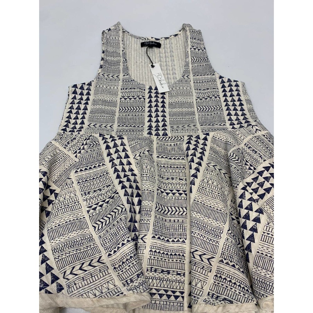 New RD Koko Blouse Sleeveless White/Blue XS Women's A50